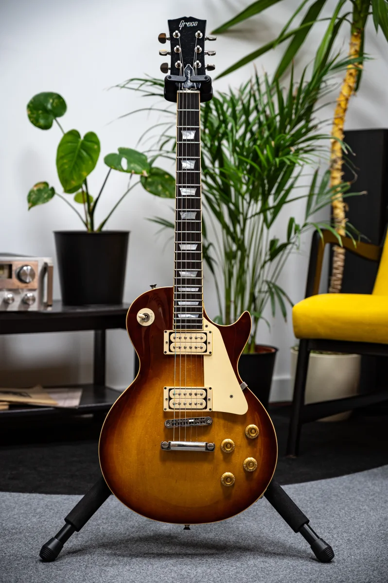 Greco EG800 — fotografie z archivu Selected Vintage Guitars. Nástroj s doloženými servisními pracemi; fotografie nepotvrzuje aktuální dostupnost.